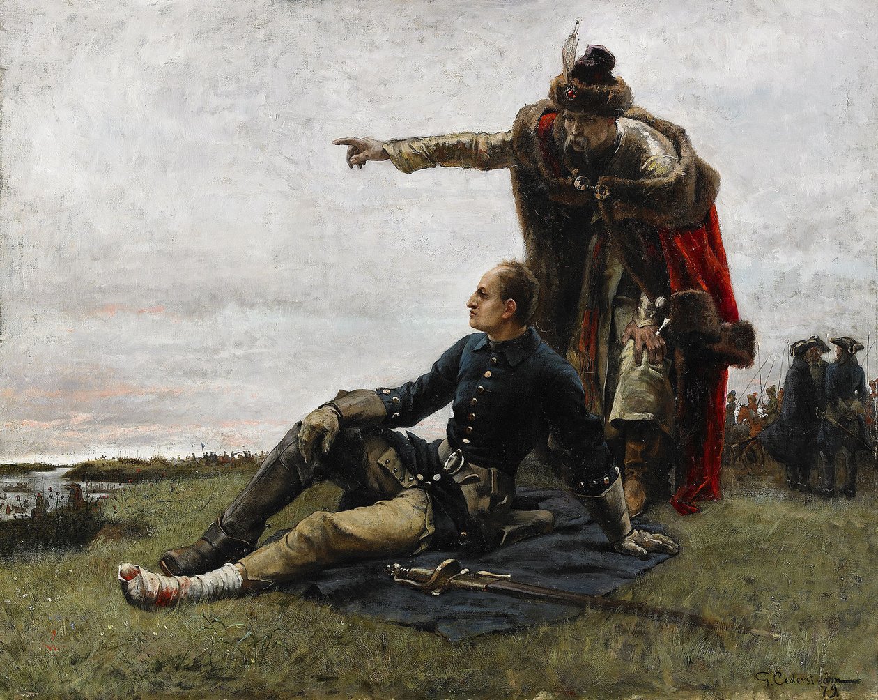Carlos XII de Suecia e Iván Mazepa después de la Batalla de Poltava, 1879 de Gustaf Cederström