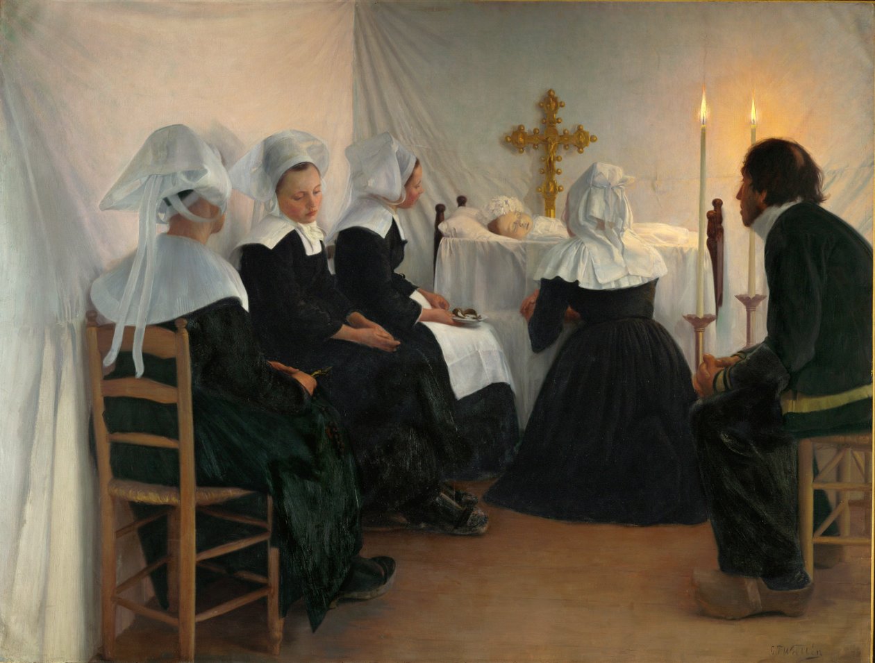 La casa del luto (pintura sobre lienzo) de Gustaf Theodor Wallen