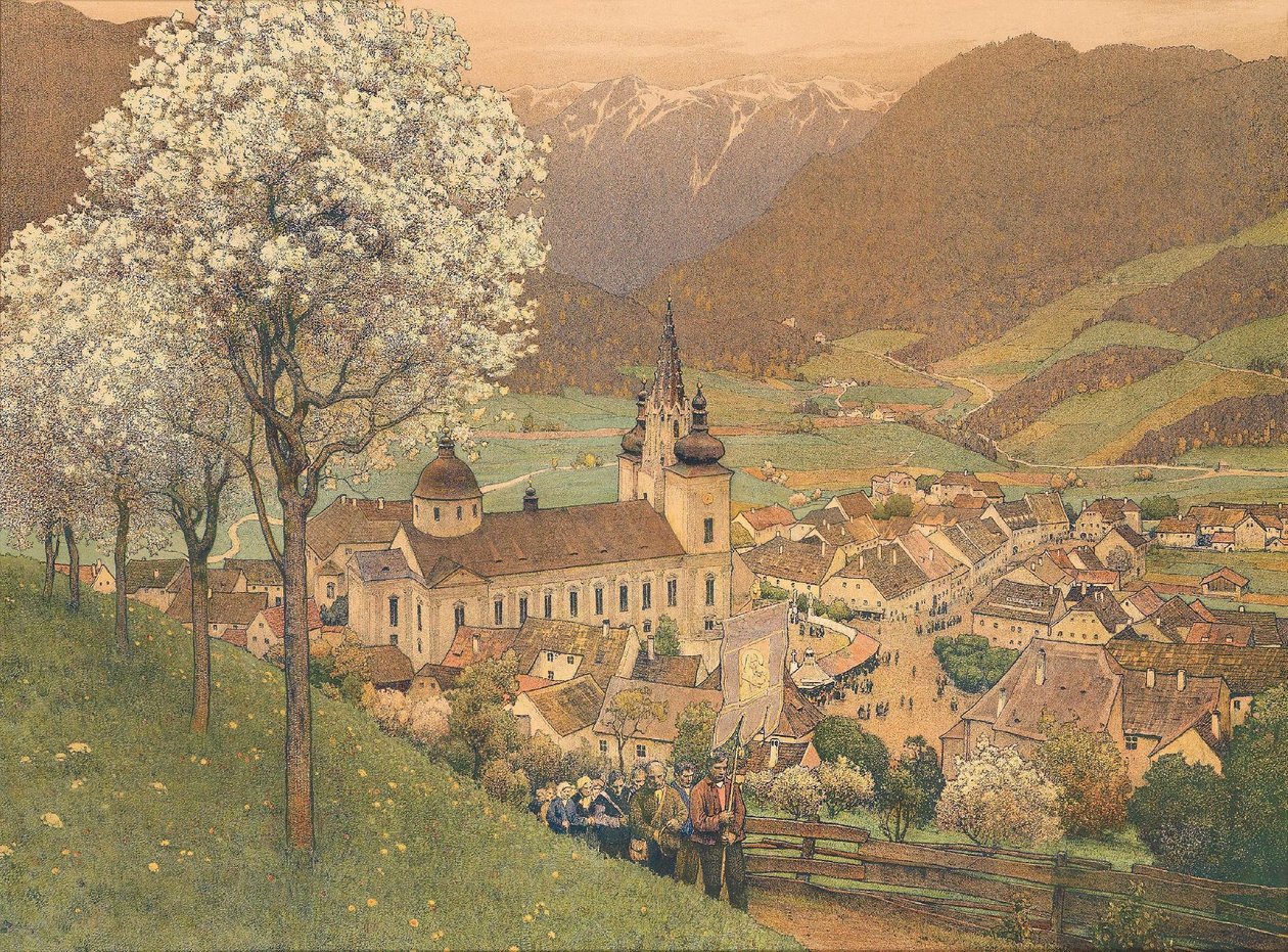Procesión en Mariazell de Gustav Jahn