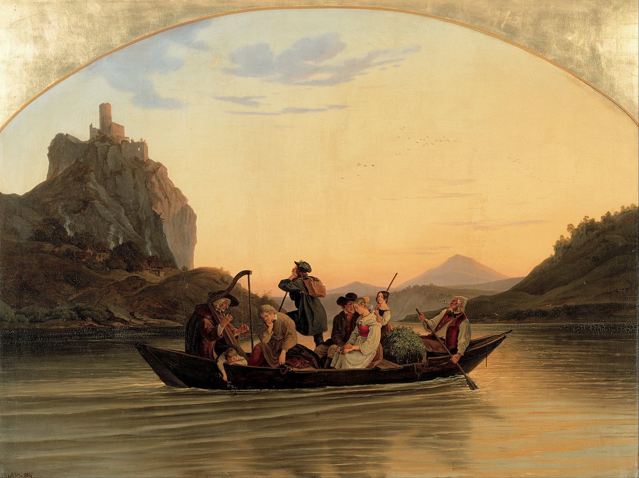 Cruce en Schreckenstein de Gustav Karl Ludwig Richter