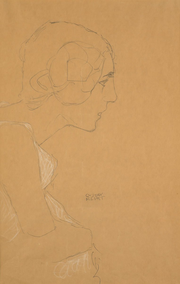 Kniestuck im Profil nach rechts de Gustav Klimt