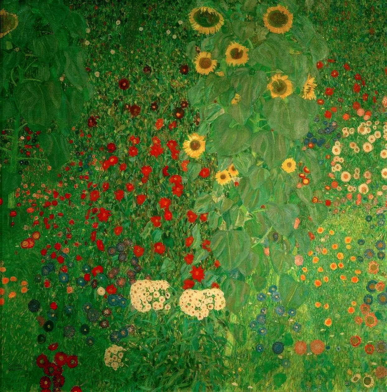 Jardín campesino con girasoles de Gustav Klimt