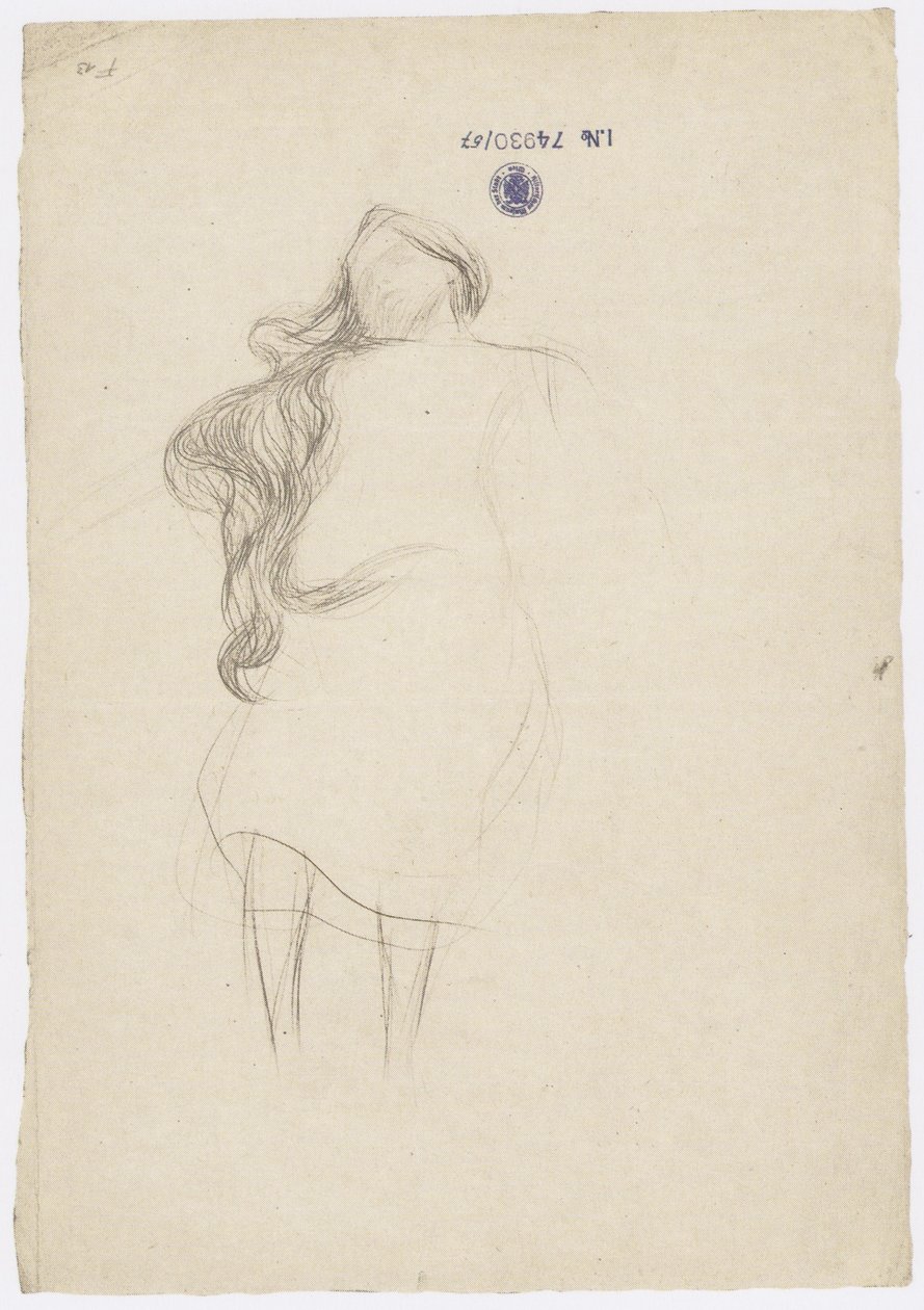 Flotante vestida con cabello colgante de Gustav Klimt