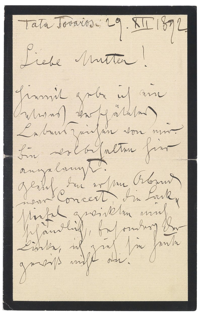 Carta de Gustav Klimt a su madre de Gustav Klimt