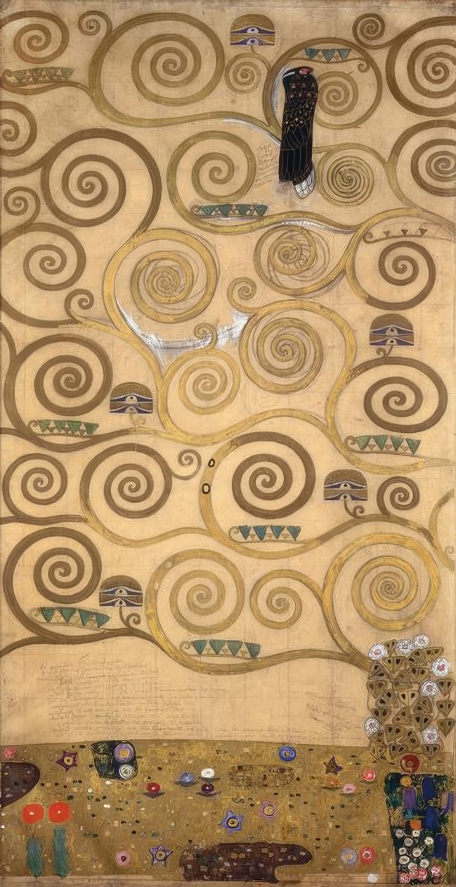 El árbol de la vida (parte interior izquierda) de Gustav Klimt