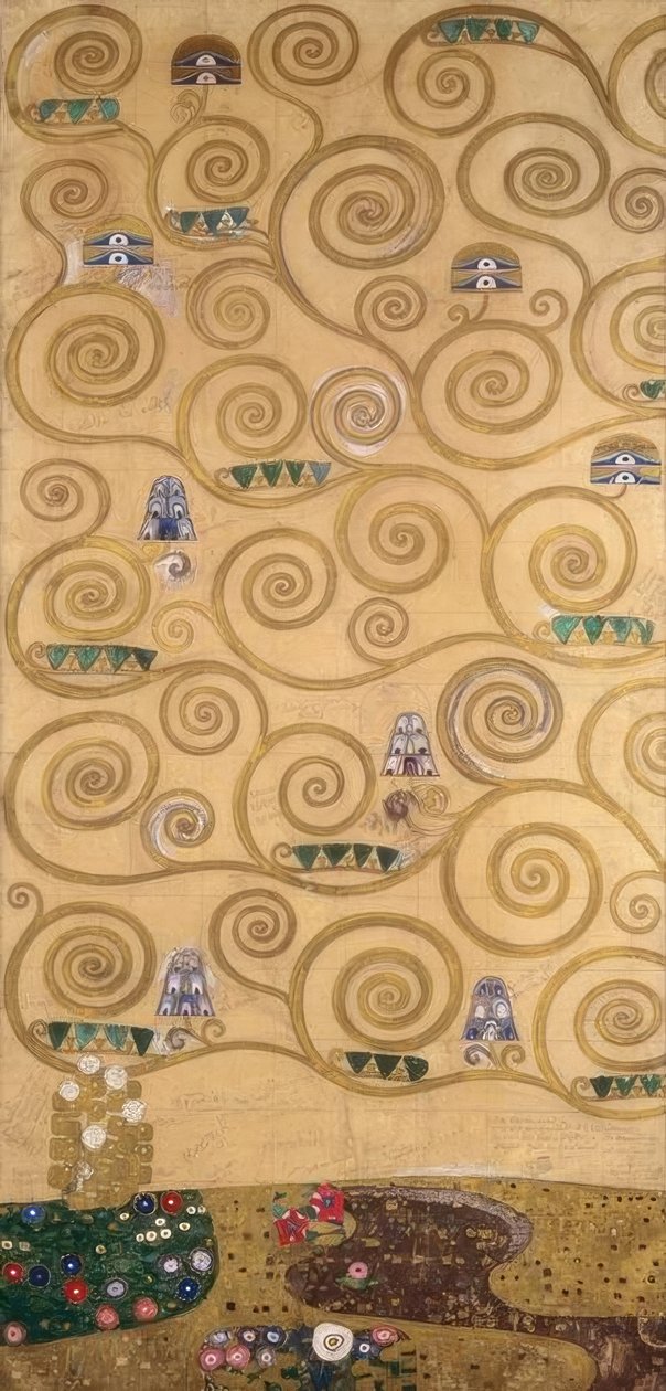El árbol de la vida (parte exterior izquierda) de Gustav Klimt