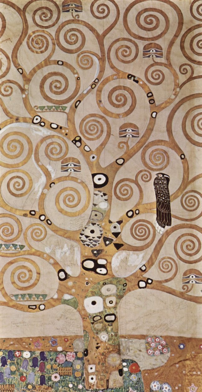 Diseño para el friso mural en el Palais Stoclet en Bruselas, Árbol de la Vida de Gustav Klimt