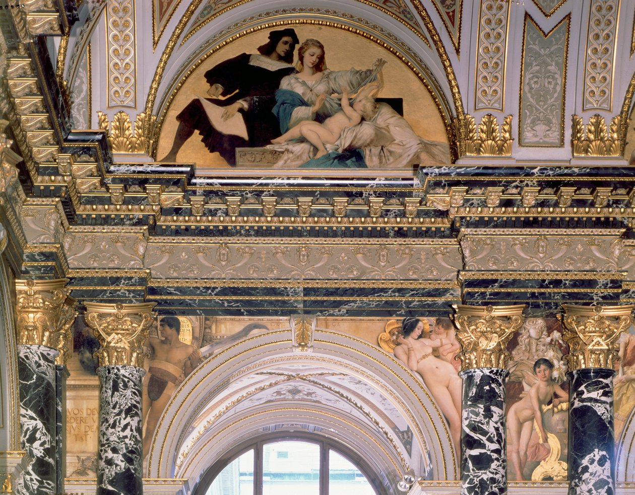 Interior del Museo de Historia del Arte, Viena (detalle) de Gustav Klimt