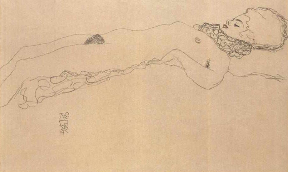 Desnudo acostado de Gustav Klimt
