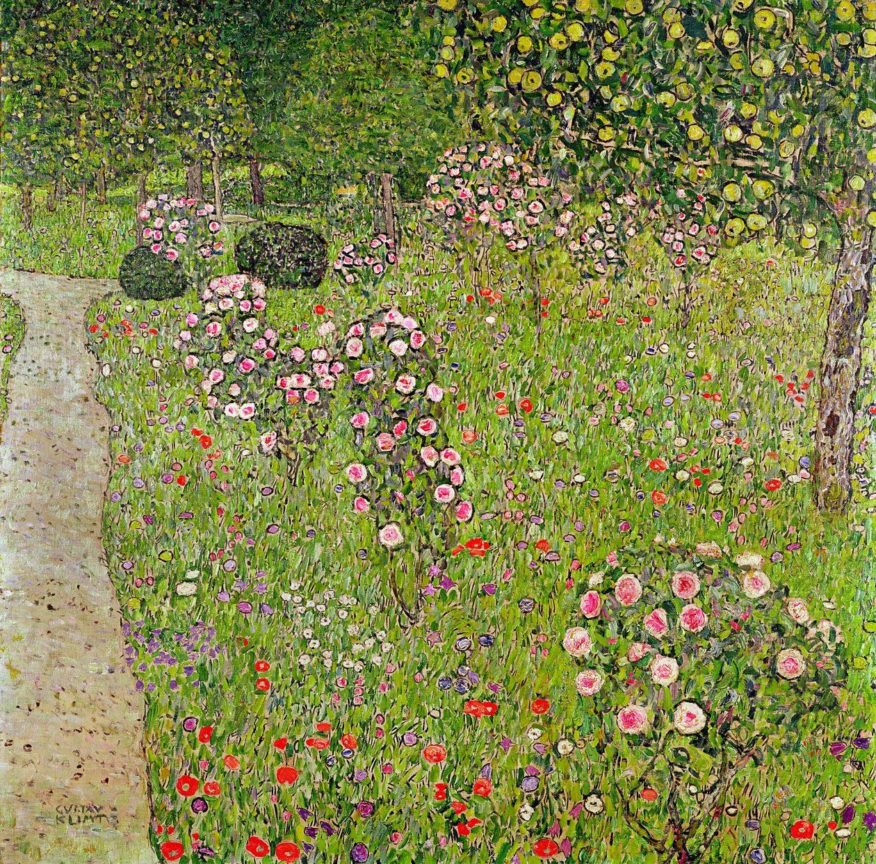 Huerto con rosas de Gustav Klimt