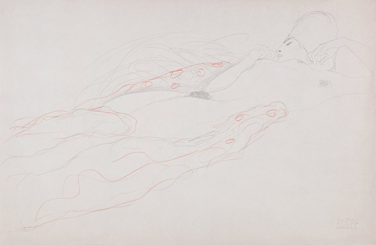 Desnudo reclinado de Gustav Klimt