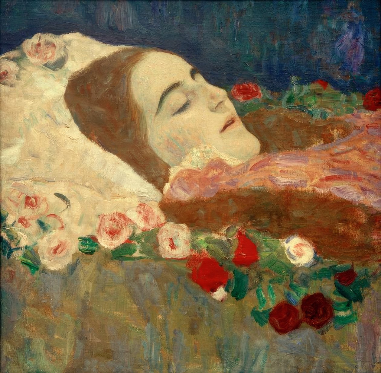 Ria Munk en su lecho de muerte de Gustav Klimt