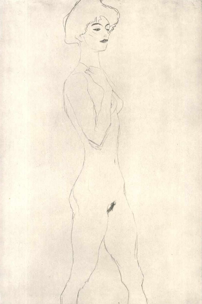Caminando con labios rojos de Gustav Klimt
