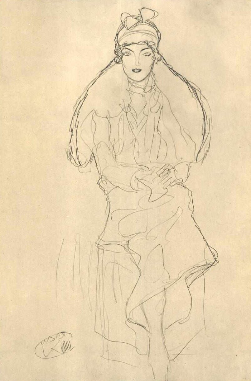 Sentada de frente de Gustav Klimt