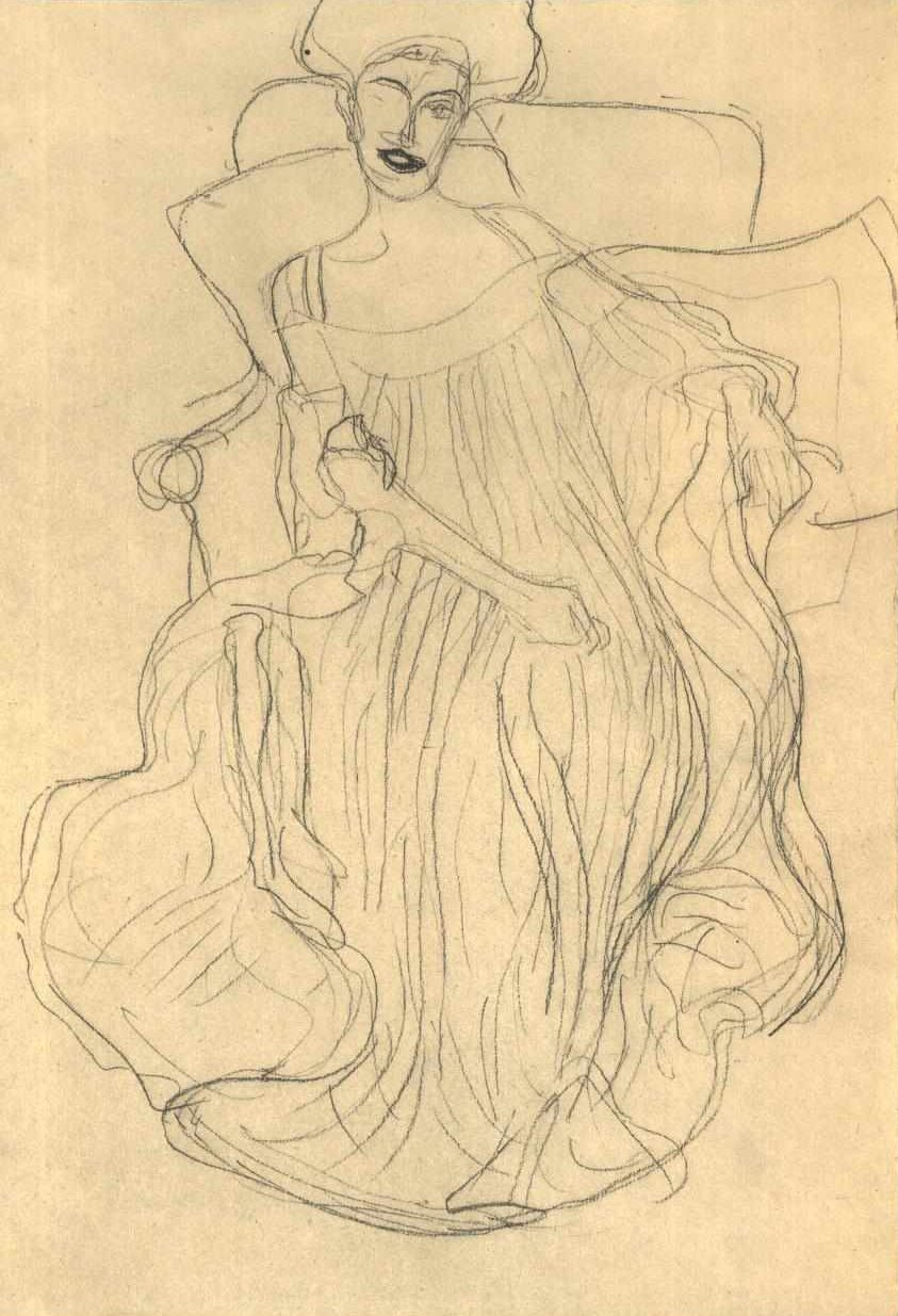 Sentada de frente de Gustav Klimt