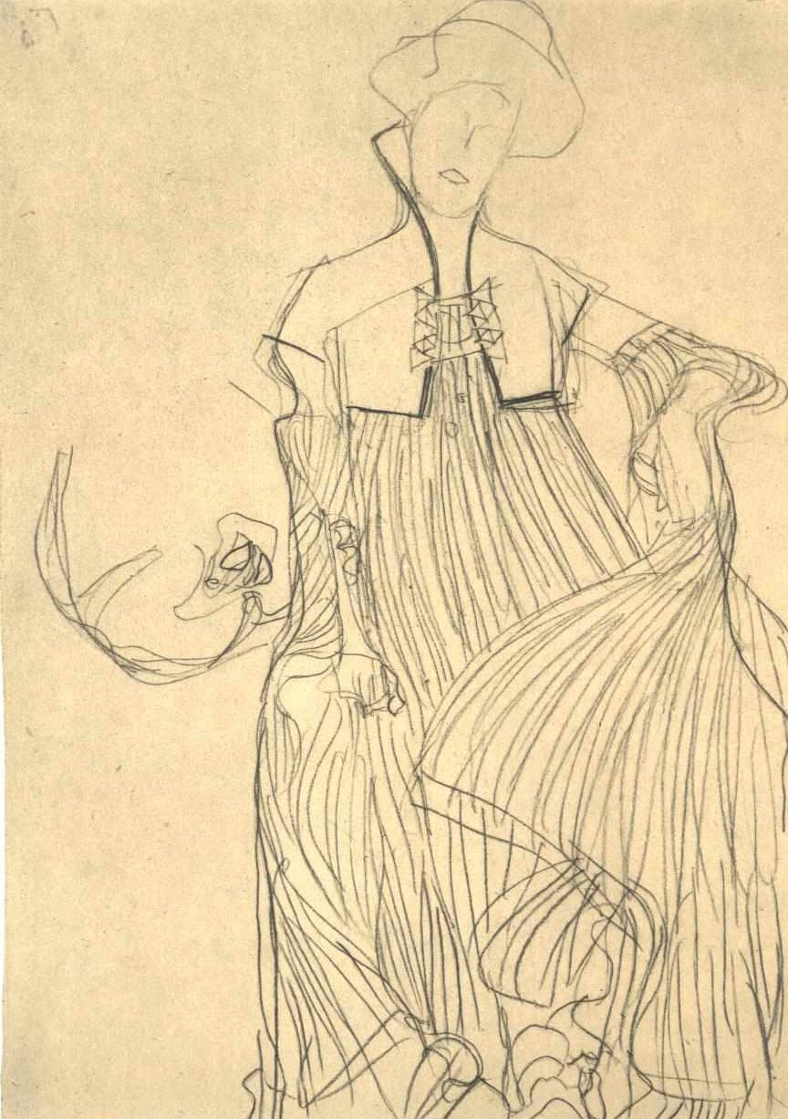 Sentada de frente de Gustav Klimt