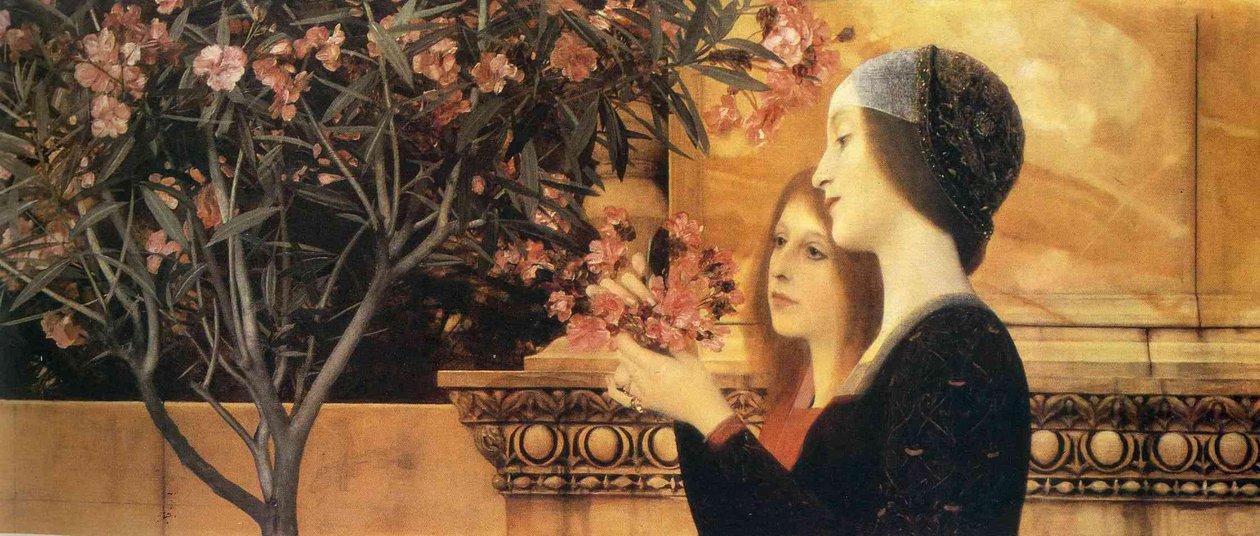 Dos chicas con un adelfa de Gustav Klimt