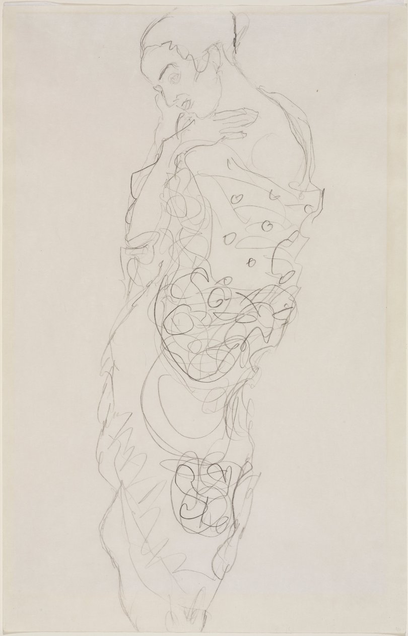 Mujer en kimono, hombro izquierdo descubierto de Gustav Klimt