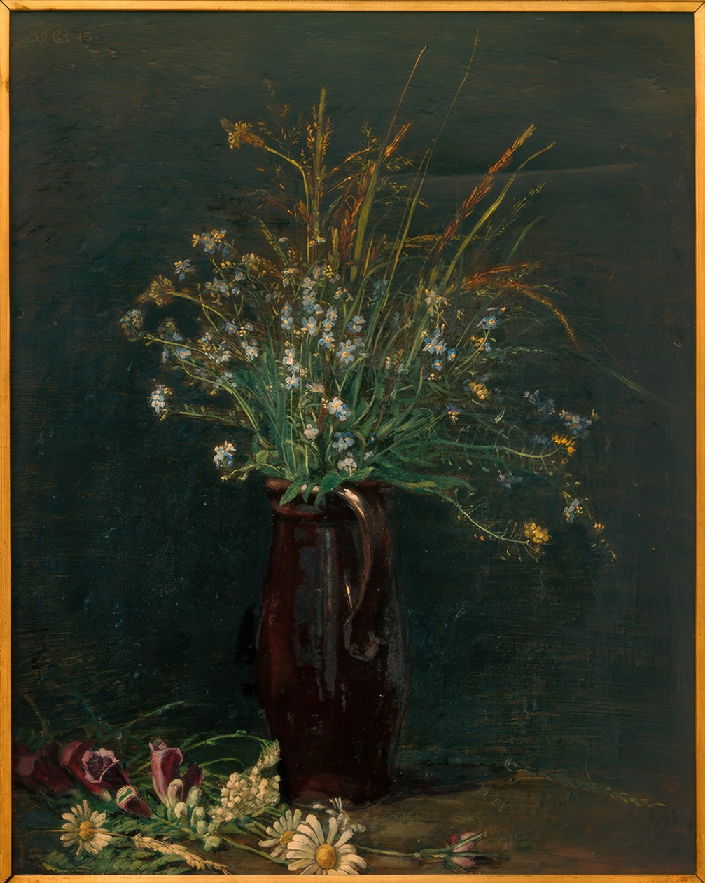 Naturaleza muerta de nomeolvides de Gustav Crecelius