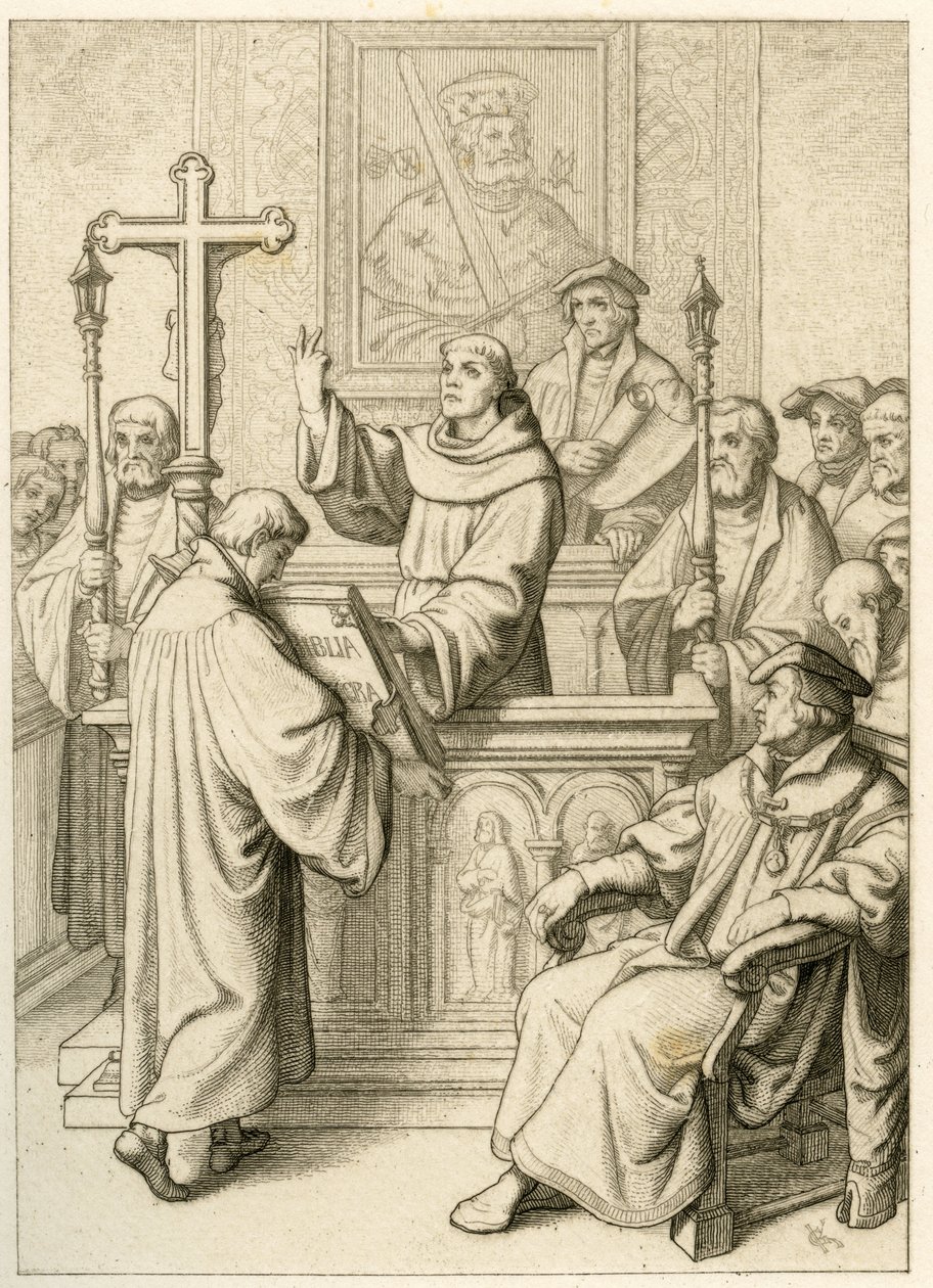 Martín Lutero se doctora en la Santa Biblia de Gustav Ferdinand Leopold Konig
