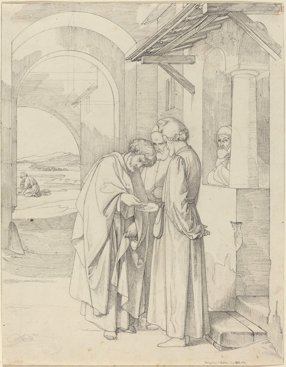 Pedro pagando el impuesto del templo de Gustav Heinrich Naeke