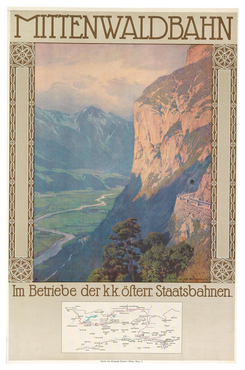 Ferrocarril de Mittenwald, c. 1912 de Gustav Jahn