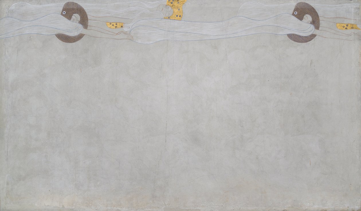 Friso de Beethoven: El anhelo de felicidad - Lámina 4, pared larga izquierda de Gustav Klimt
