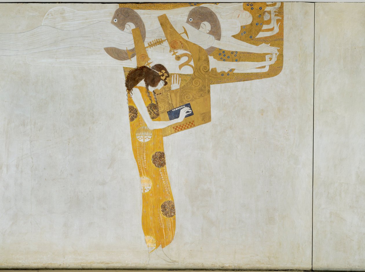 Beethovenfrieze, alegoría de la " Poesía " 1902 (caseína sobre estuco) de Gustav Klimt