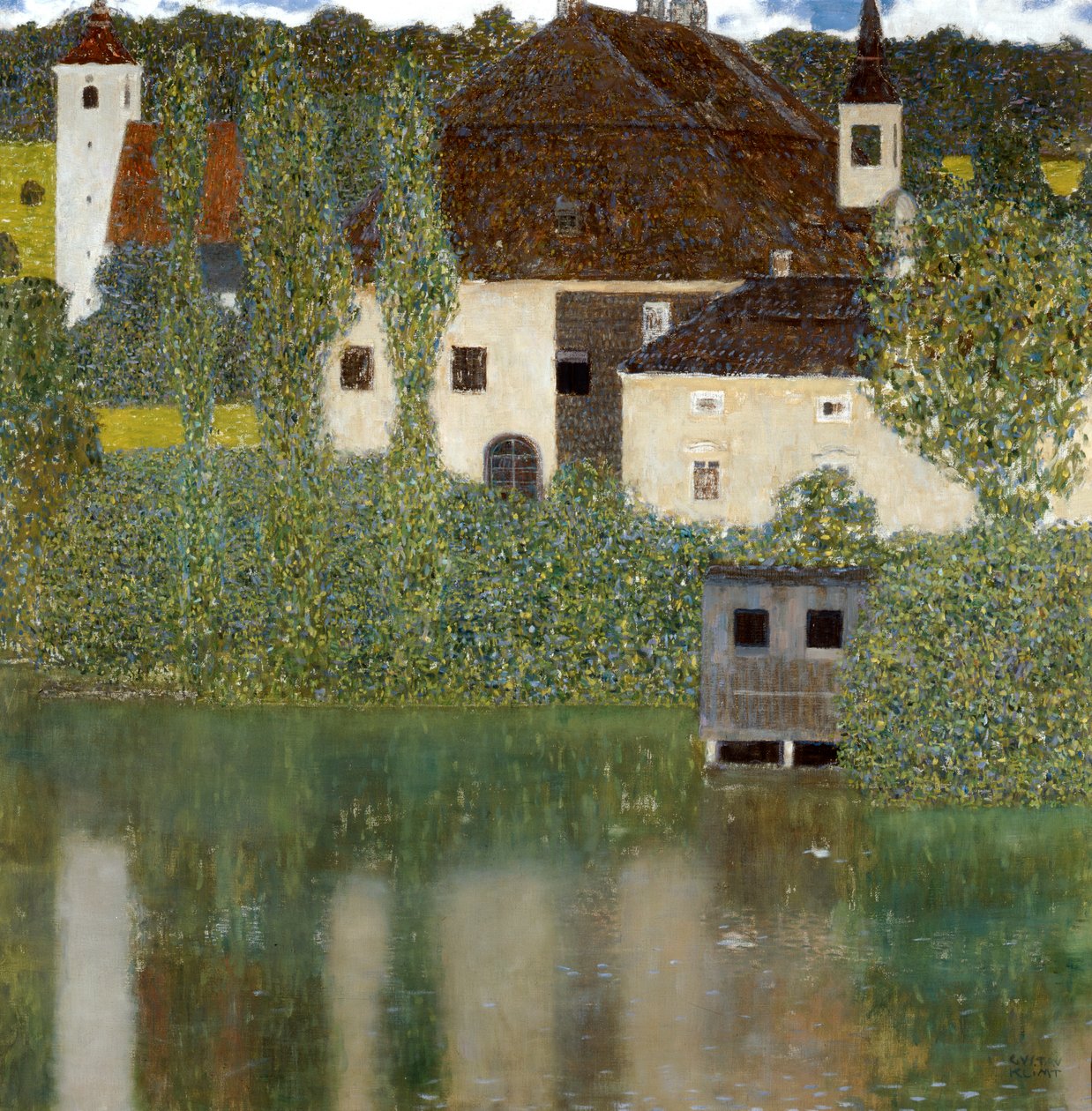 Castillo Sul Lago Atter, Castillo Unterrach en el Attersee, 1908 de Gustav Klimt
