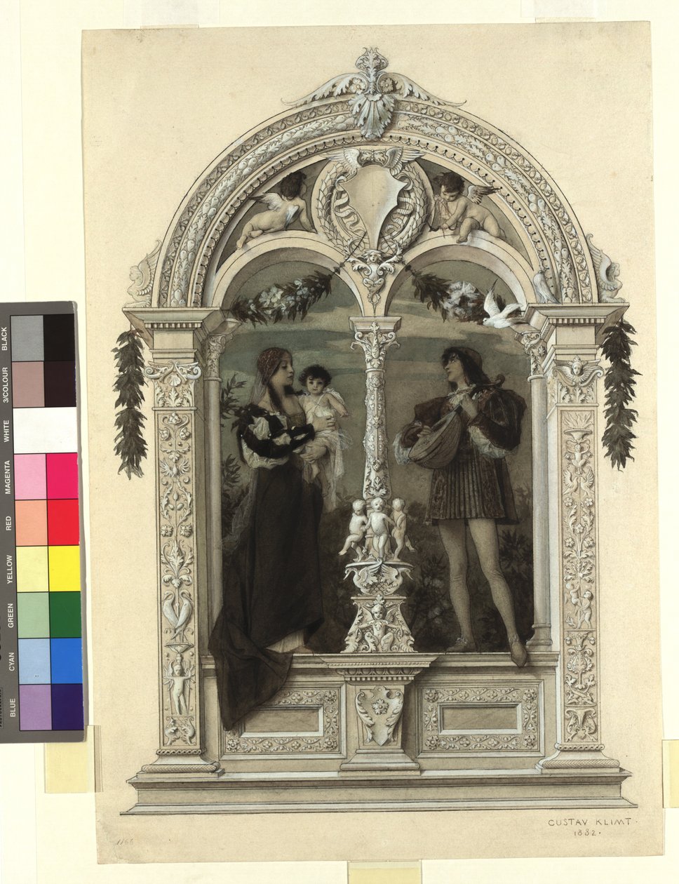 «La juventud» (original de: Gerlach y Schenk, Alegorías y emblemas, vol. 1, n.º 8) de Gustav Klimt