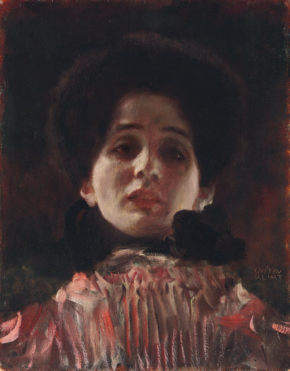 Retrato de una dama de frente; Damenbildnis en face, c.1898 de Gustav Klimt