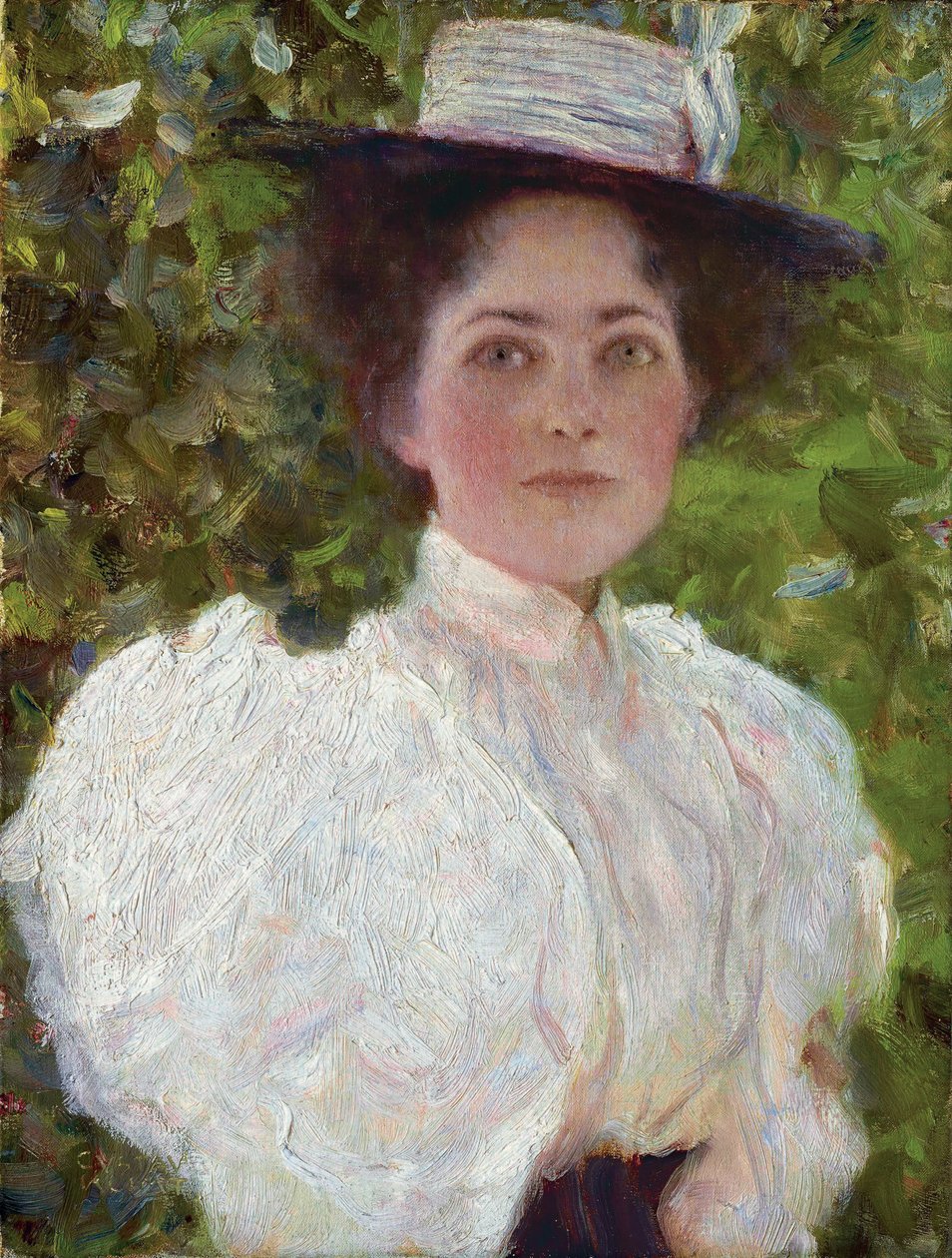 Muchacha en el follaje, c.1908 (óleo sobre lienzo) de Gustav Klimt
