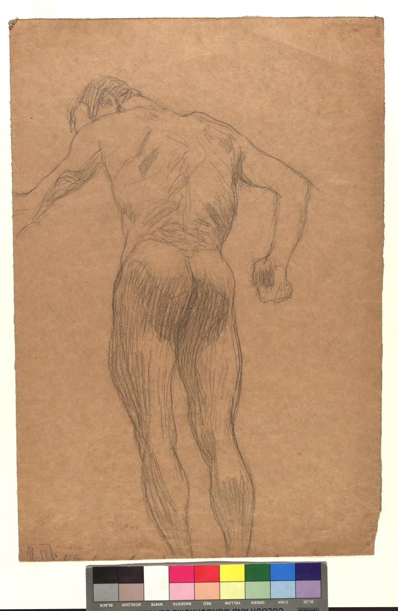 Männlicher Rückenakt in Untersicht de Gustav Klimt