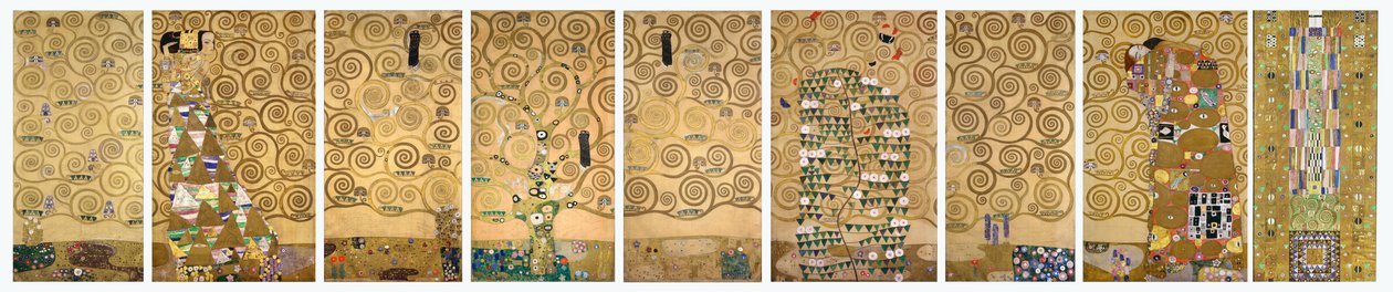 Nueve dibujos de trabajo de la ejecución de un friso de mosaico para el comedor de la Casa Stoclet de Bruselas de Gustav Klimt