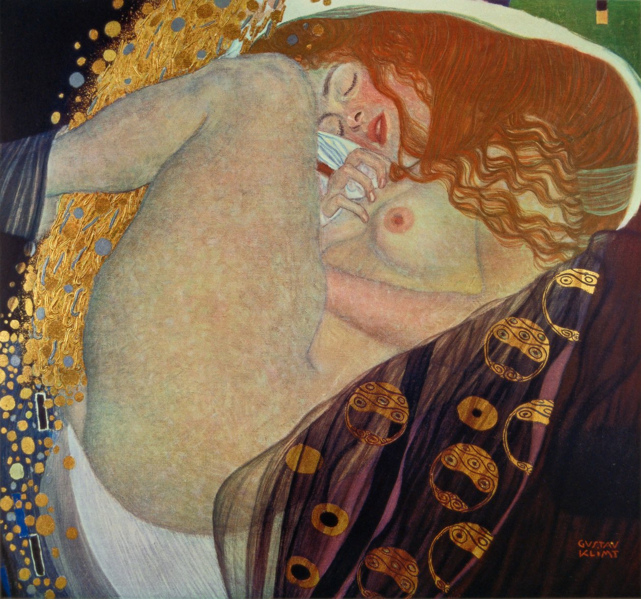 Fotograbado del cuadro Dánae de Gustav Klimt