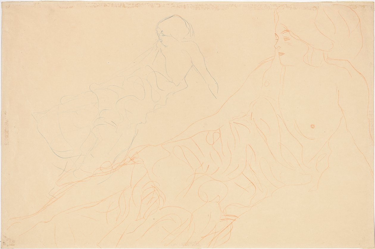 Desnudos reclinados, 1913 de Gustav Klimt