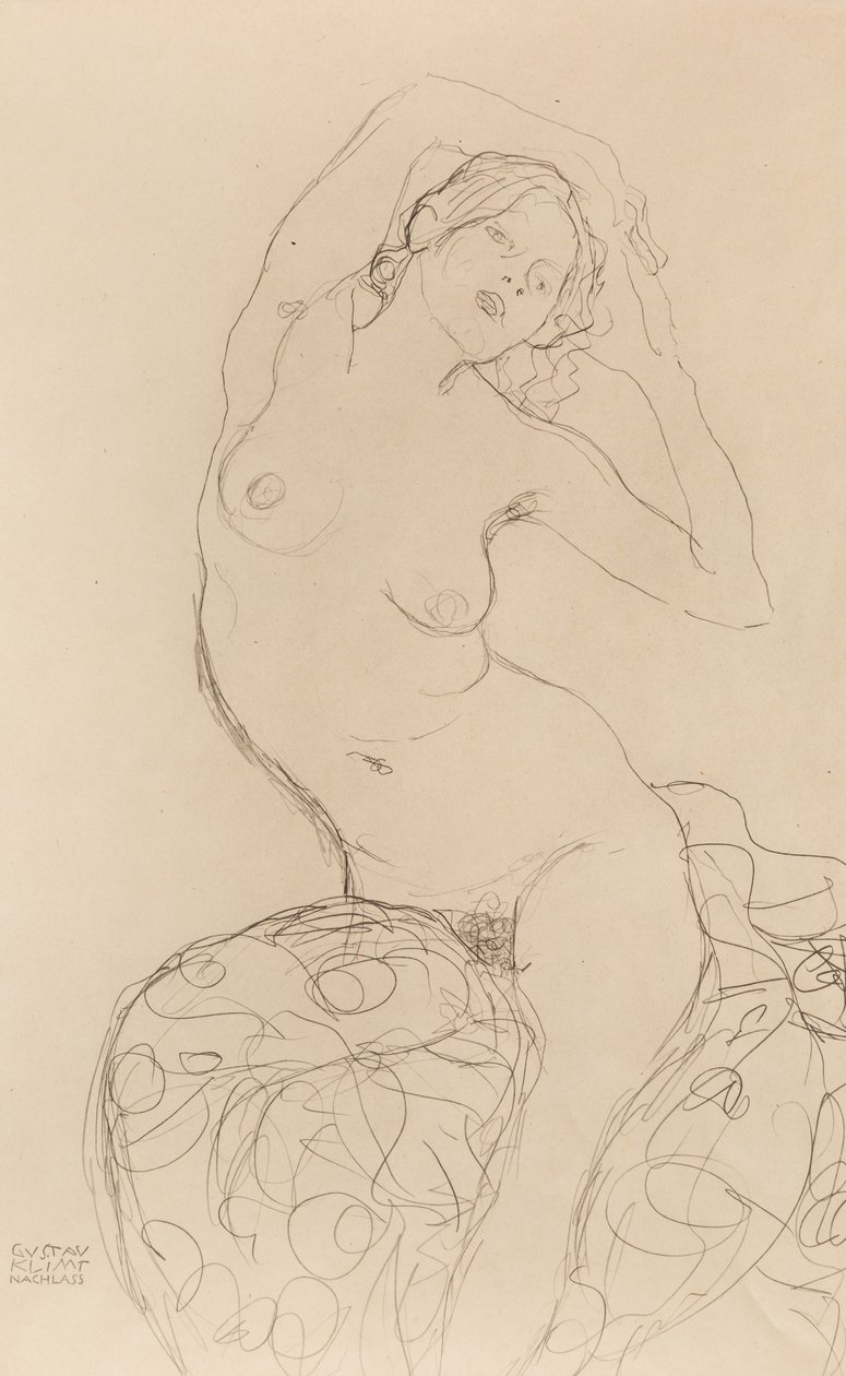 Desnudo Sentado, ca 1914-1916 de Gustav Klimt