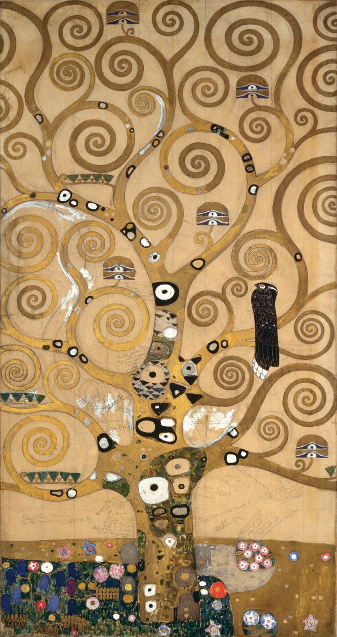 Bocetos para el friso del Palacio Stoclet de Bruselas, Bélgica (acuarela y lápiz sobre papel) de Gustav Klimt