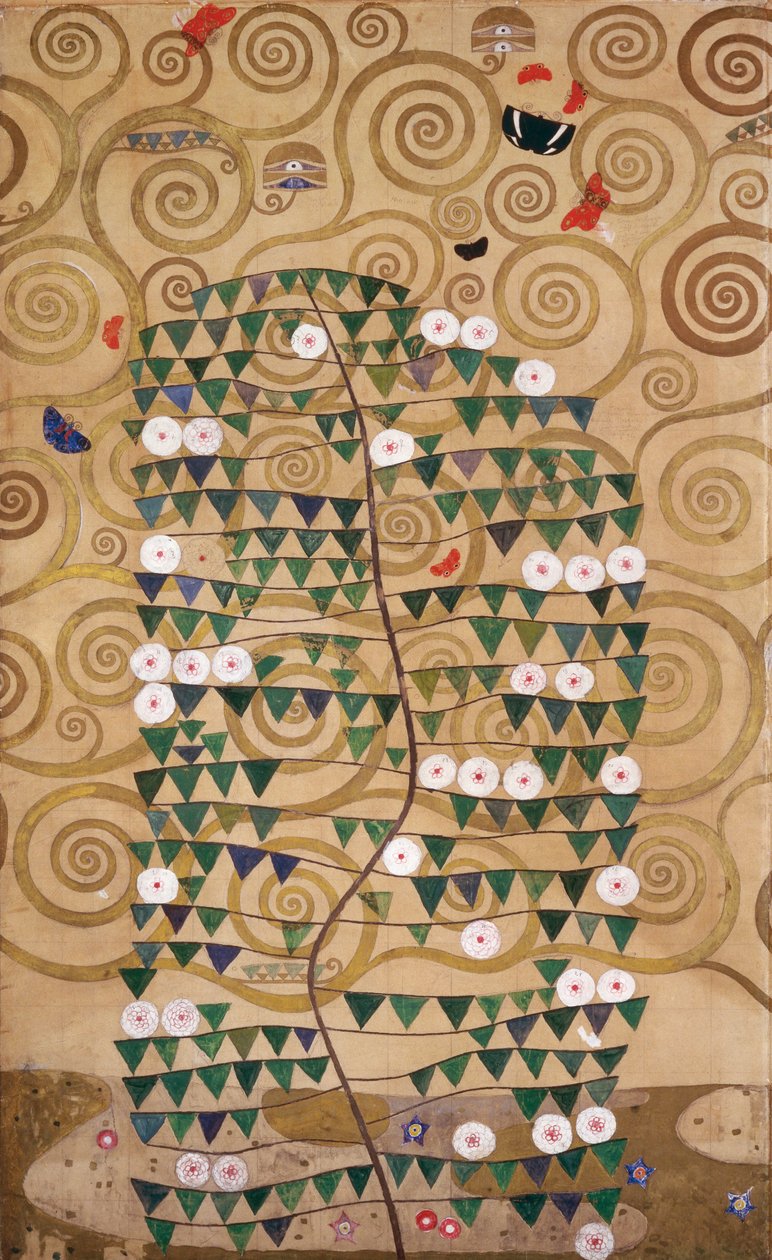 Bocetos para el friso del Palacio Stoclet de Bruselas, Bélgica (acuarela y lápiz sobre papel) de Gustav Klimt