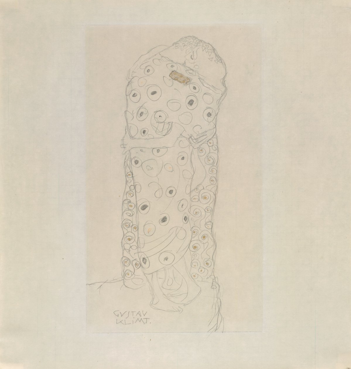 Pareja de amantes de pie de Gustav Klimt