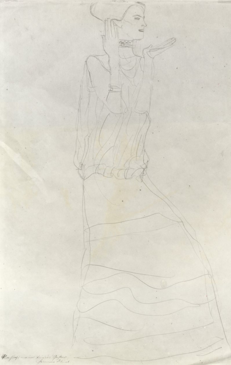 Mujer de Pie con Manos Levantadas de Gustav Klimt