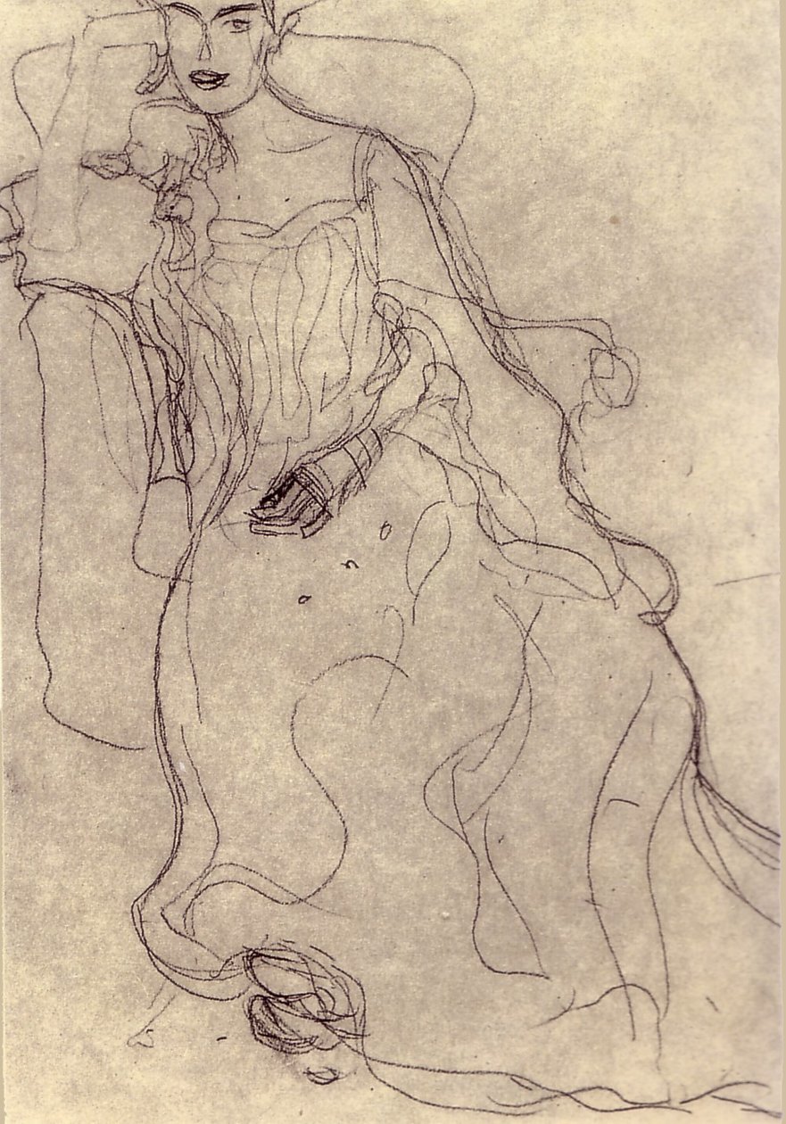 Estudio para el cuadro Retrato de Adele Bloch-Bauer I de Gustav Klimt