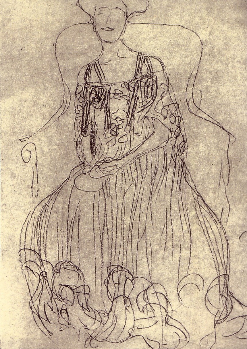 Estudio para el cuadro Retrato de Adele Bloch-Bauer I de Gustav Klimt