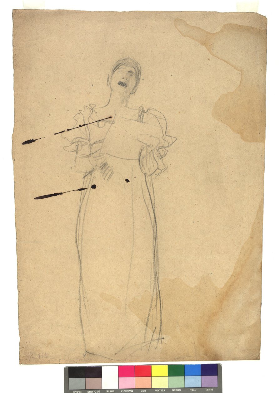 Studie zu einer stehenden Sängerin de Gustav Klimt
