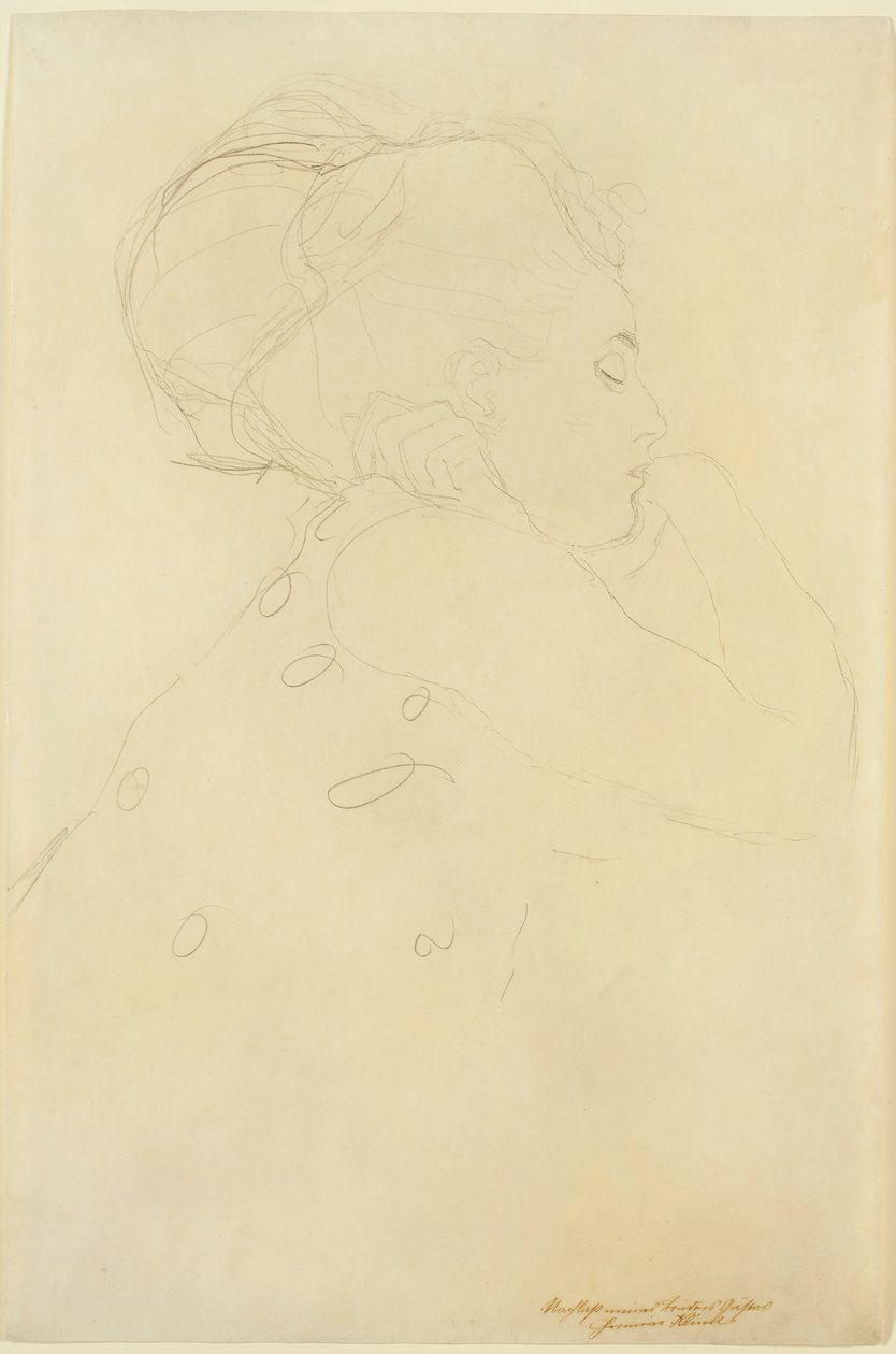 Estudio para "La novia", c.1917-18 (lápiz sobre papel) de Gustav Klimt