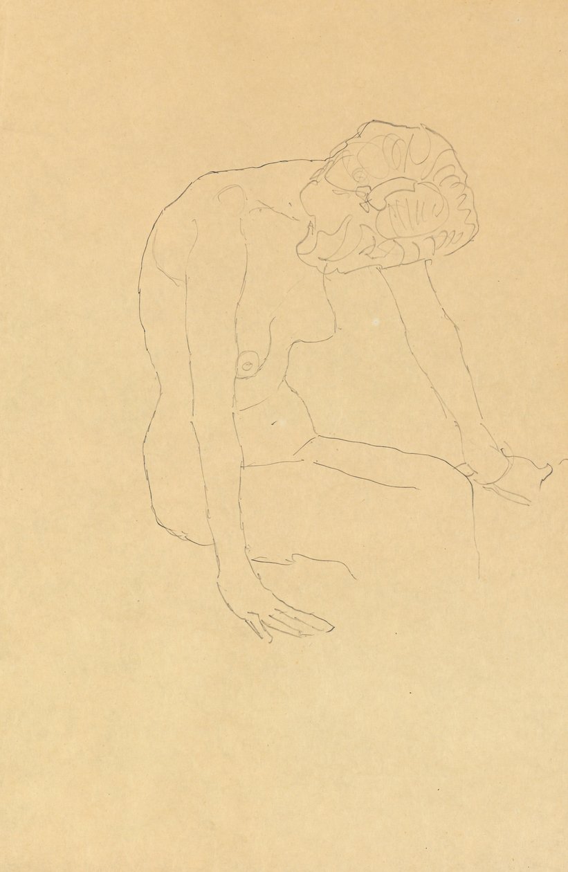 Estudio de un desnudo femenino, c.1908-1909 de Gustav Klimt