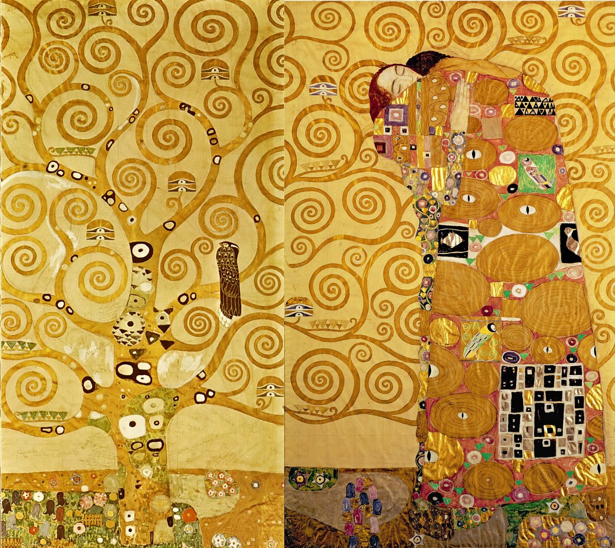 Friso de Stoclet, detalle: Árbol de la vida, c.1905-09 (temple sobre cartón) de Gustav Klimt