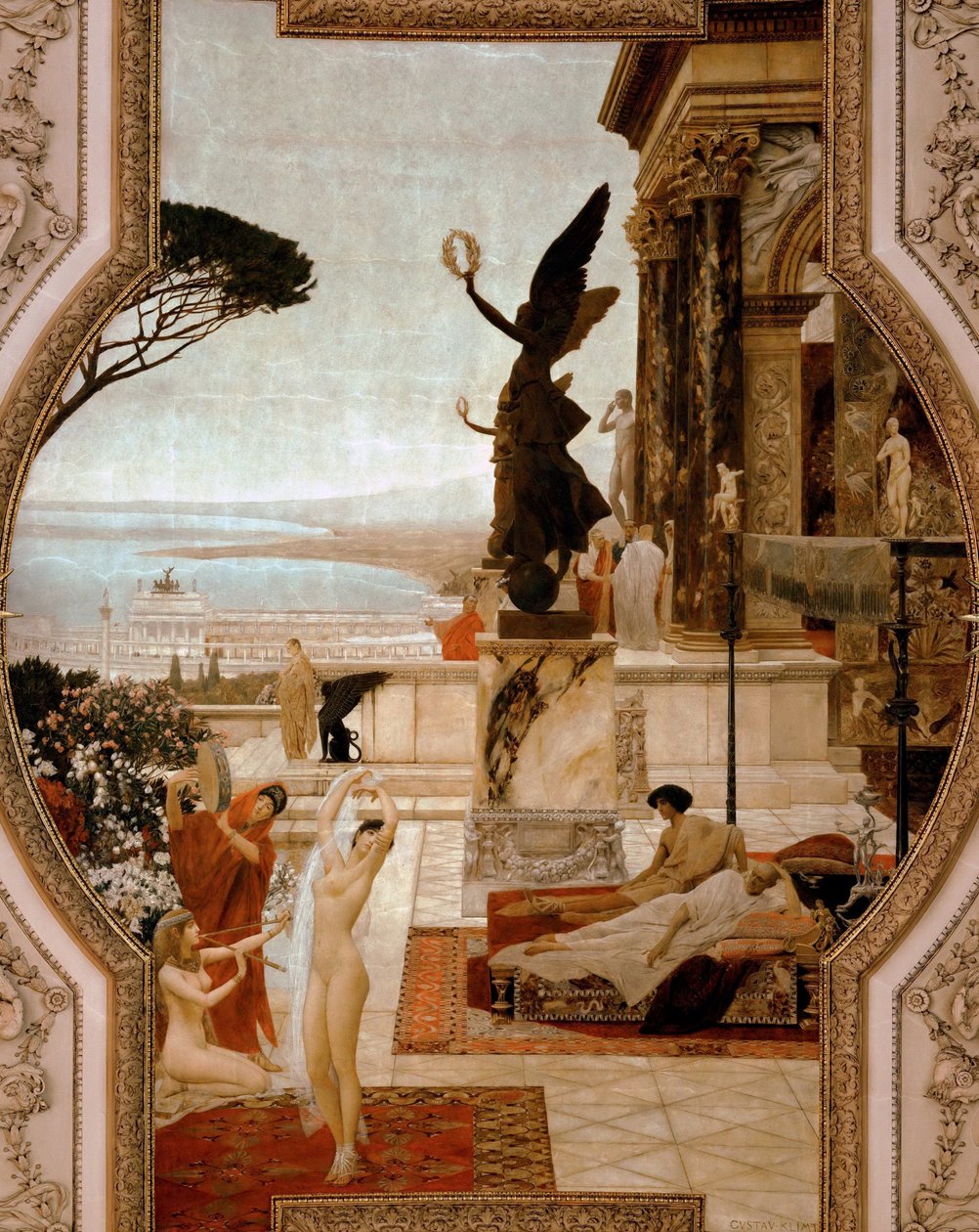 El Teatro en Taormina, 1884-1888 de Gustav Klimt