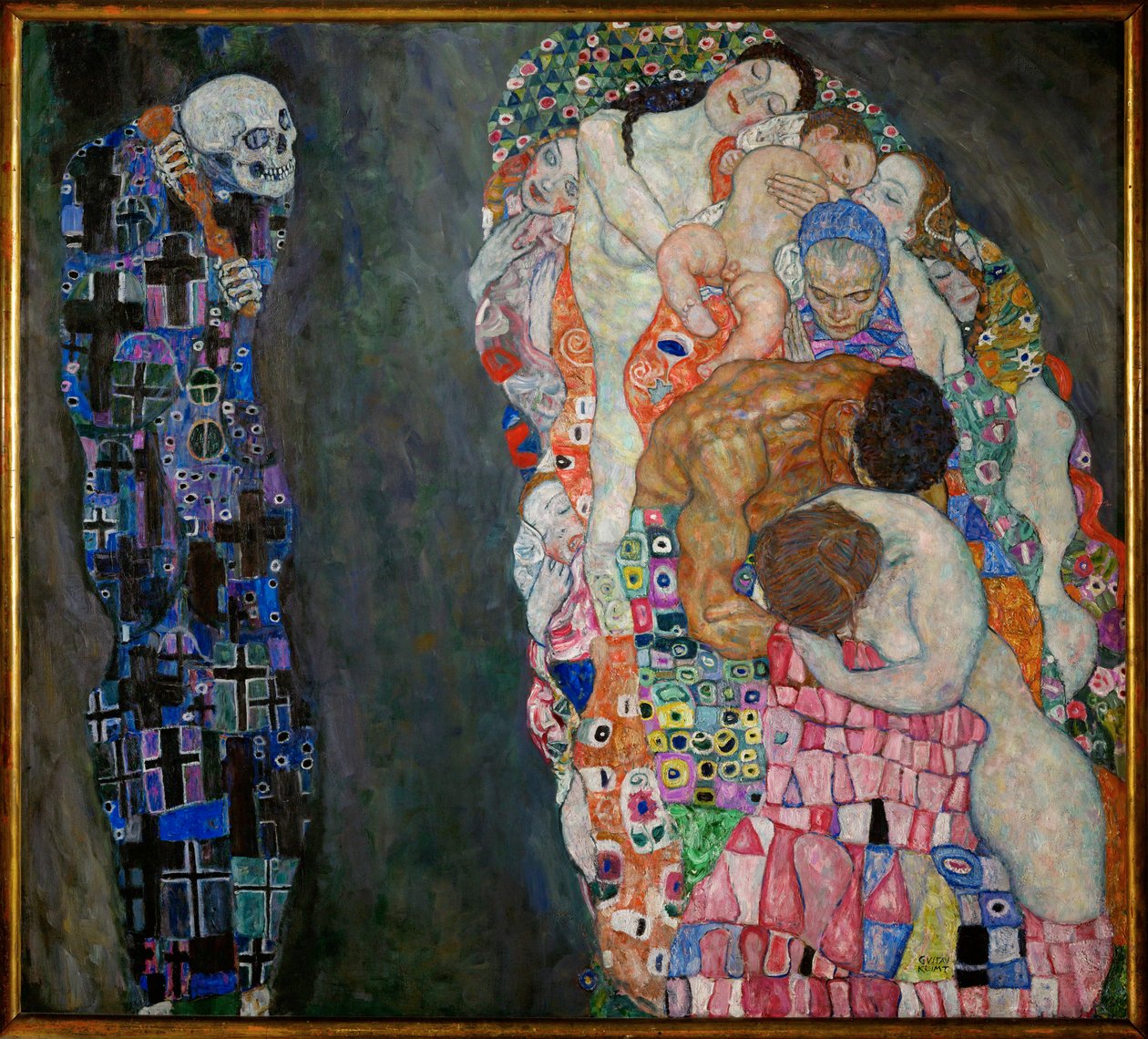 Tod und Leben, acabado en 1915 (óleo sobre lienzo) de Gustav Klimt
