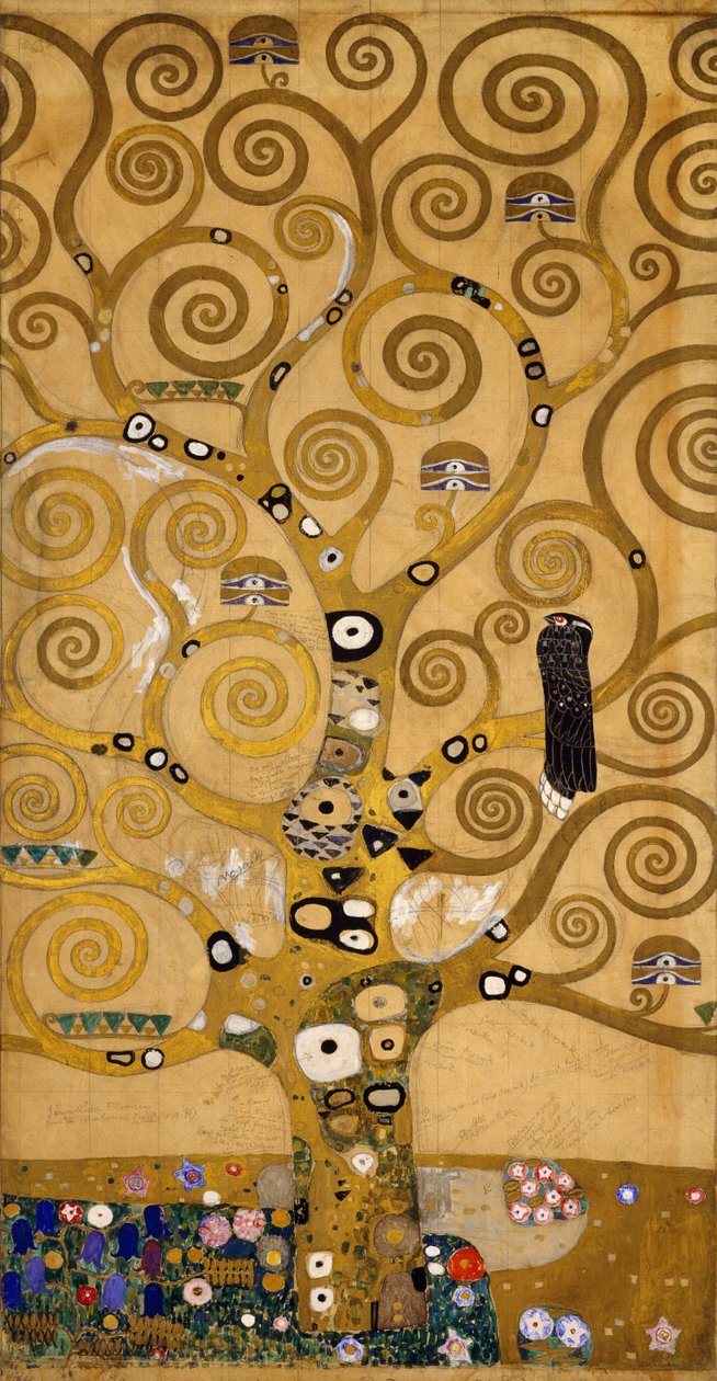 Árbol de la Vida (Friso Stoclet) (detalle) del lado izquierdo, c.1905-09 de Gustav Klimt